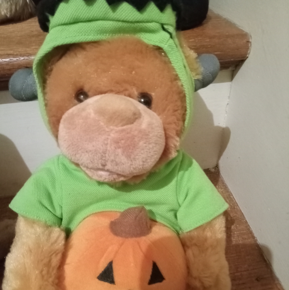 Hallowewn Teddy Bear dressed as Monster sings Monster Mash